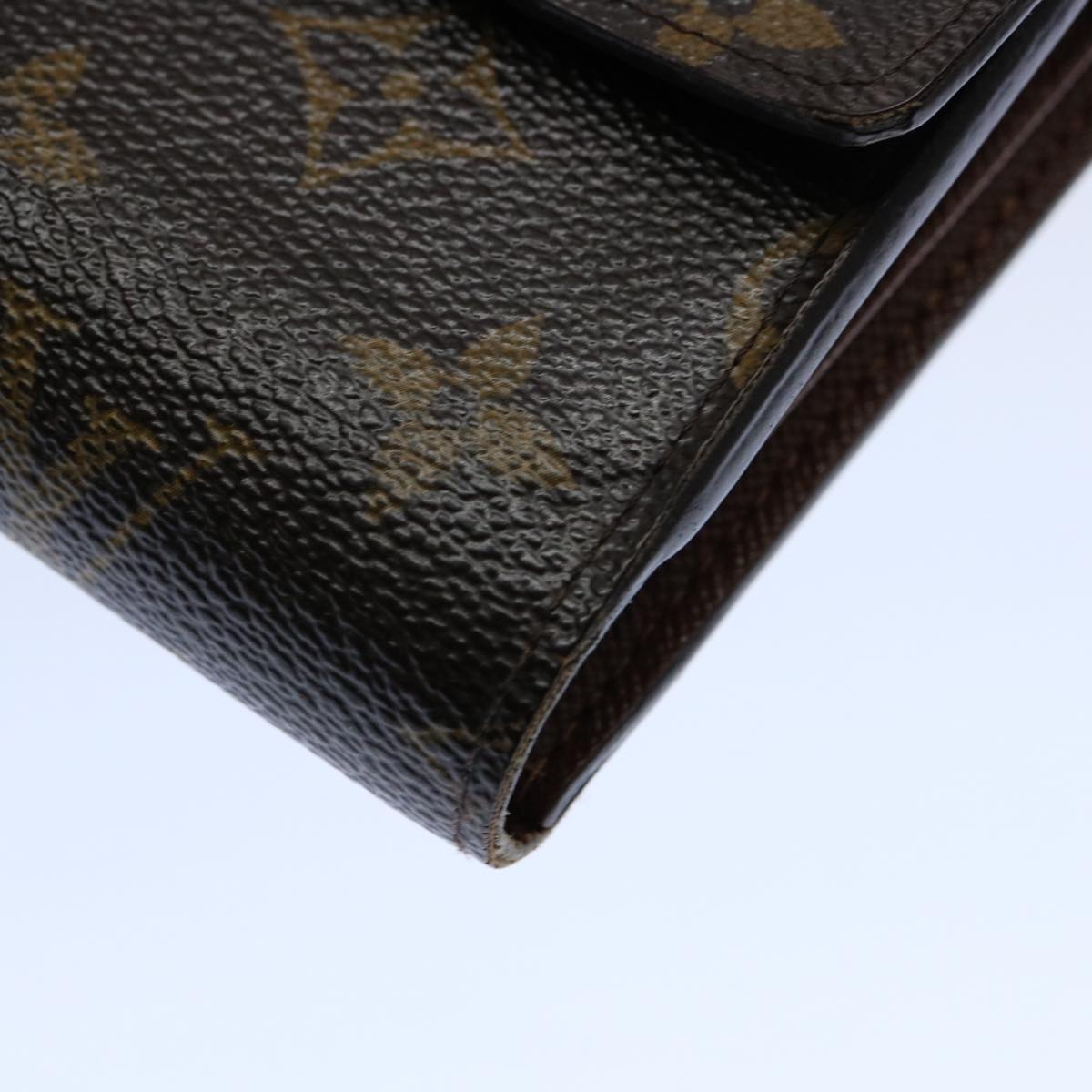 LOUIS VUITTON Monogram Porte Tresor Etui Chequier Wallet M61200 LV Auth 62882