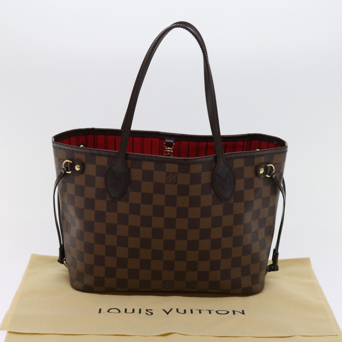 LOUIS VUITTON Damier Ebene Neverfull PM Tote Bag N51109 LV Auth 62898A