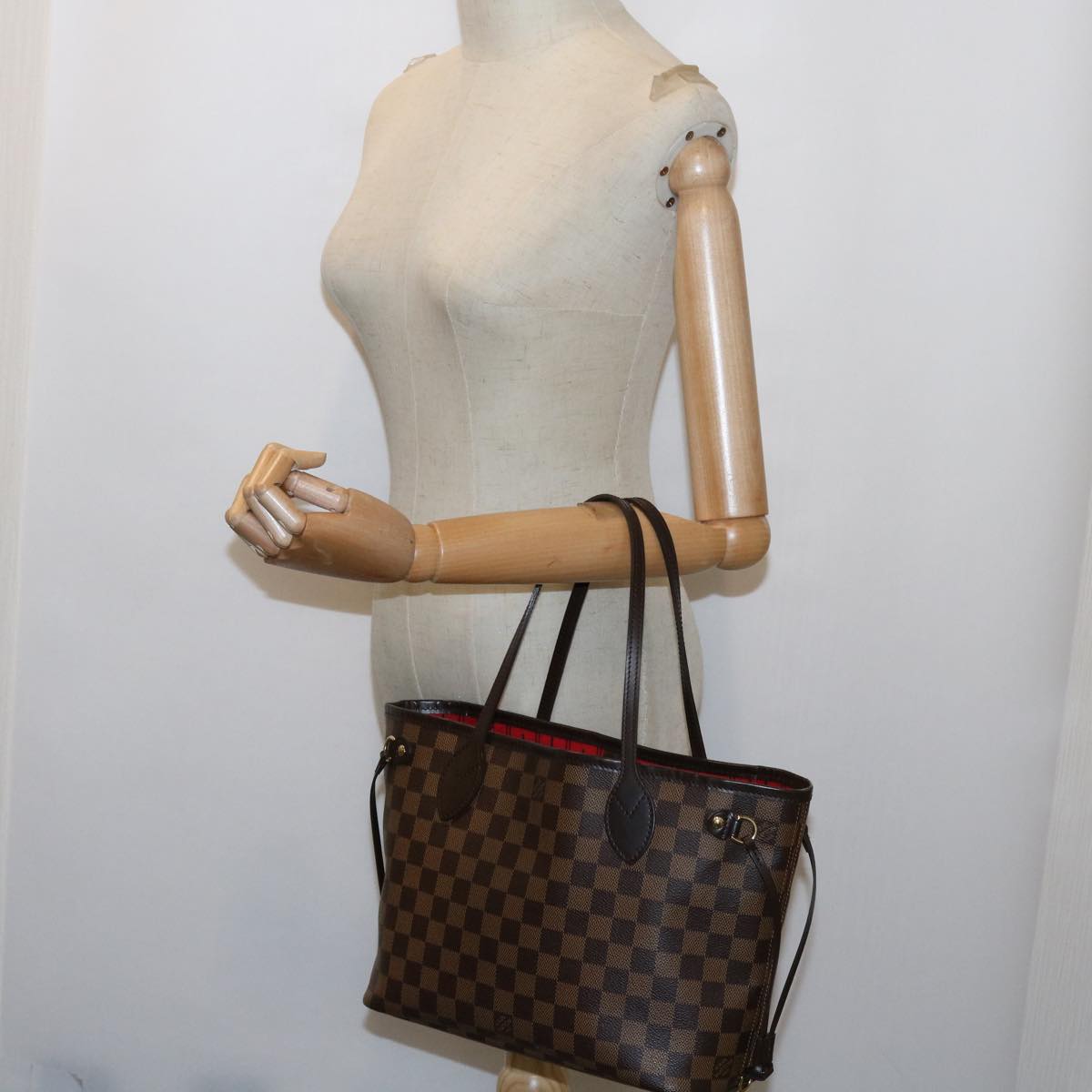 LOUIS VUITTON Damier Ebene Neverfull PM Tote Bag N51109 LV Auth 62898A