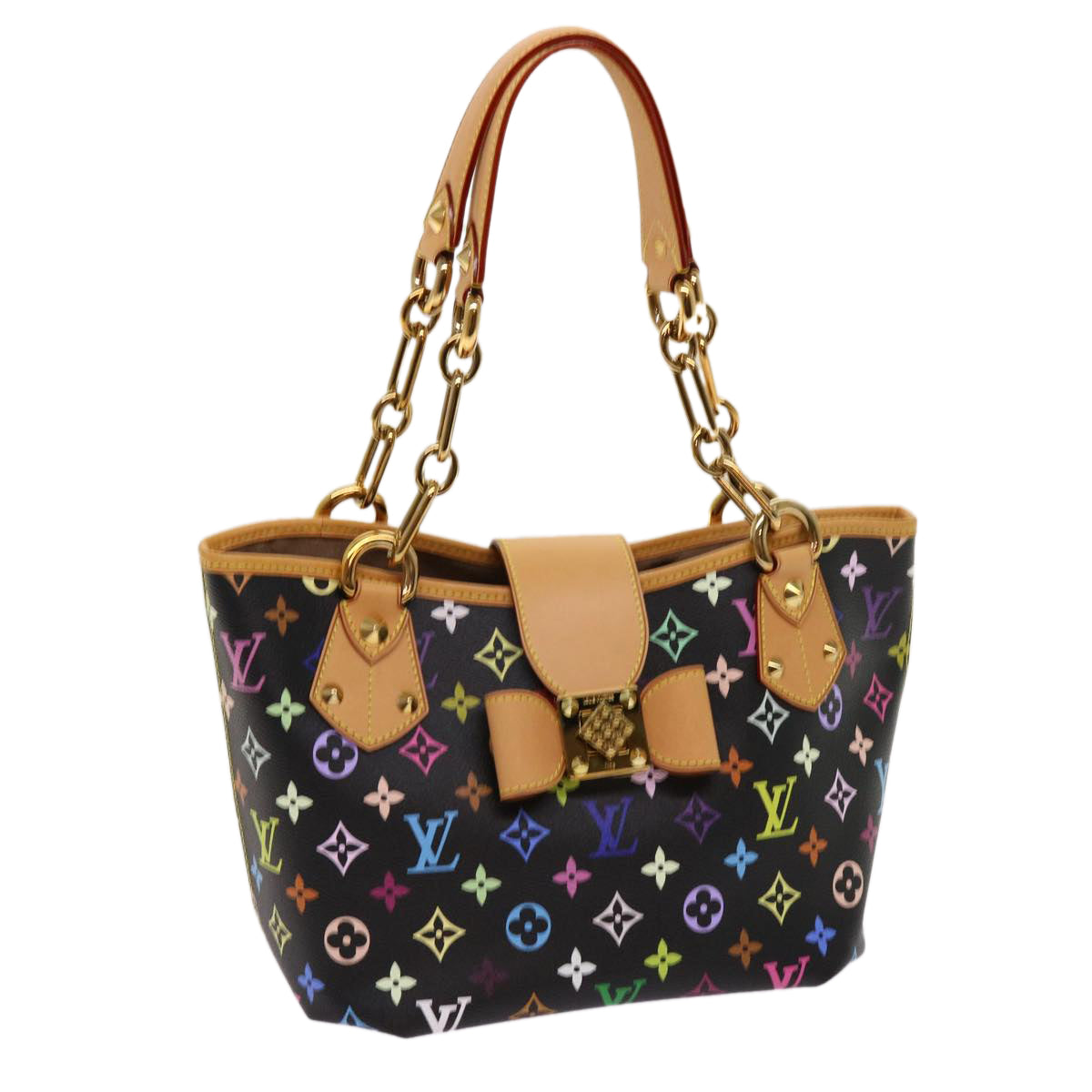 LOUIS VUITTON Monogram Multicolor Annie MM Shoulder Bag Black M40308 Auth 62902A