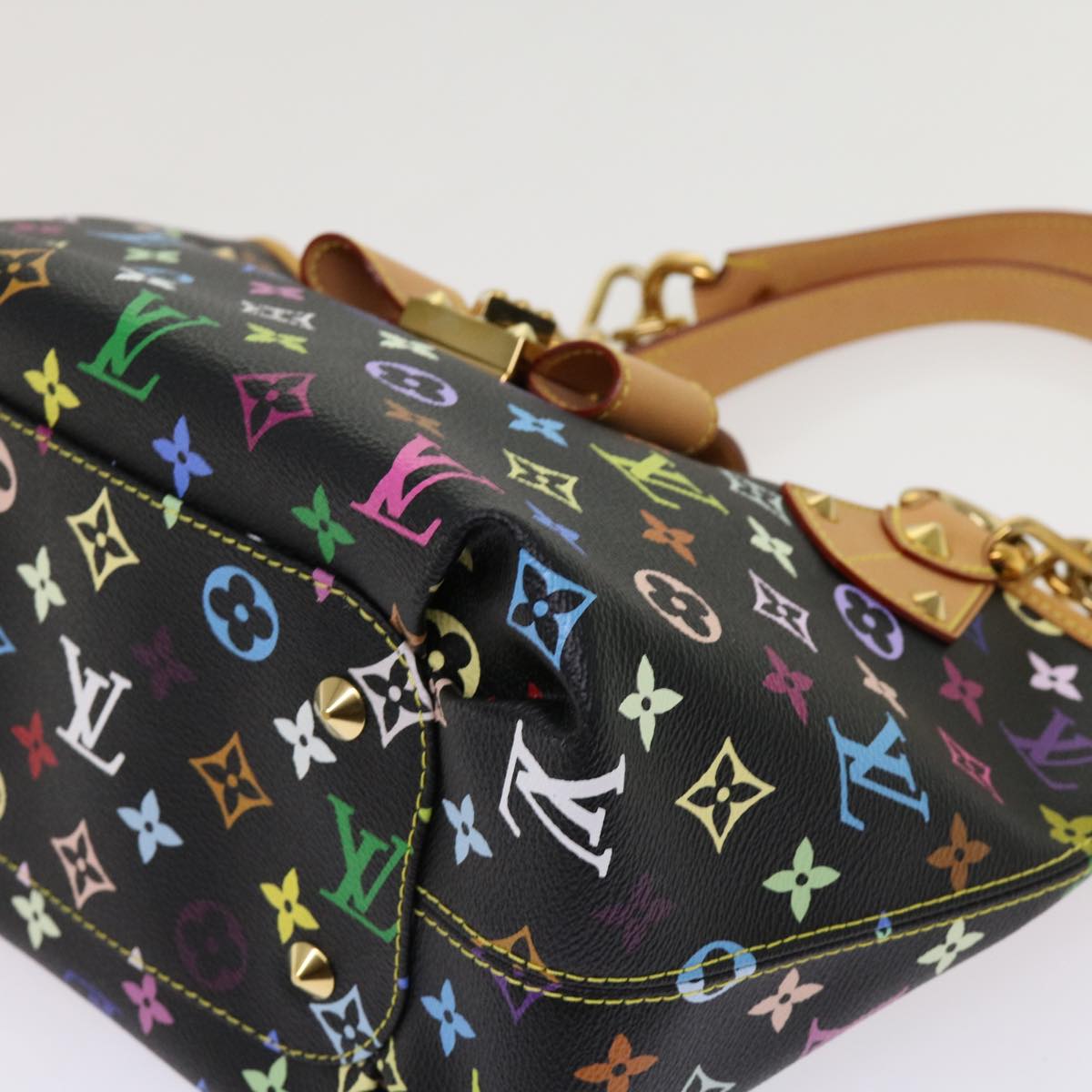 LOUIS VUITTON Monogram Multicolor Annie MM Shoulder Bag Black M40308 Auth 62902A