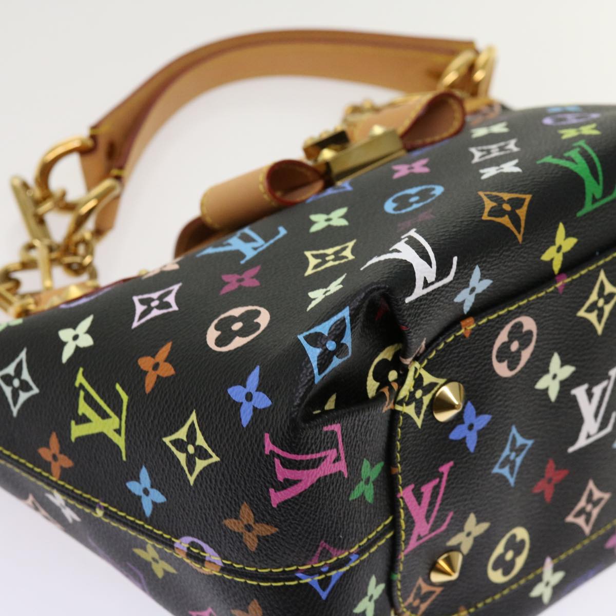 LOUIS VUITTON Monogram Multicolor Annie MM Shoulder Bag Black M40308 Auth 62902A