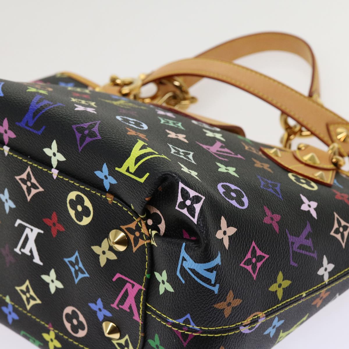 LOUIS VUITTON Monogram Multicolor Annie MM Shoulder Bag Black M40308 Auth 62902A