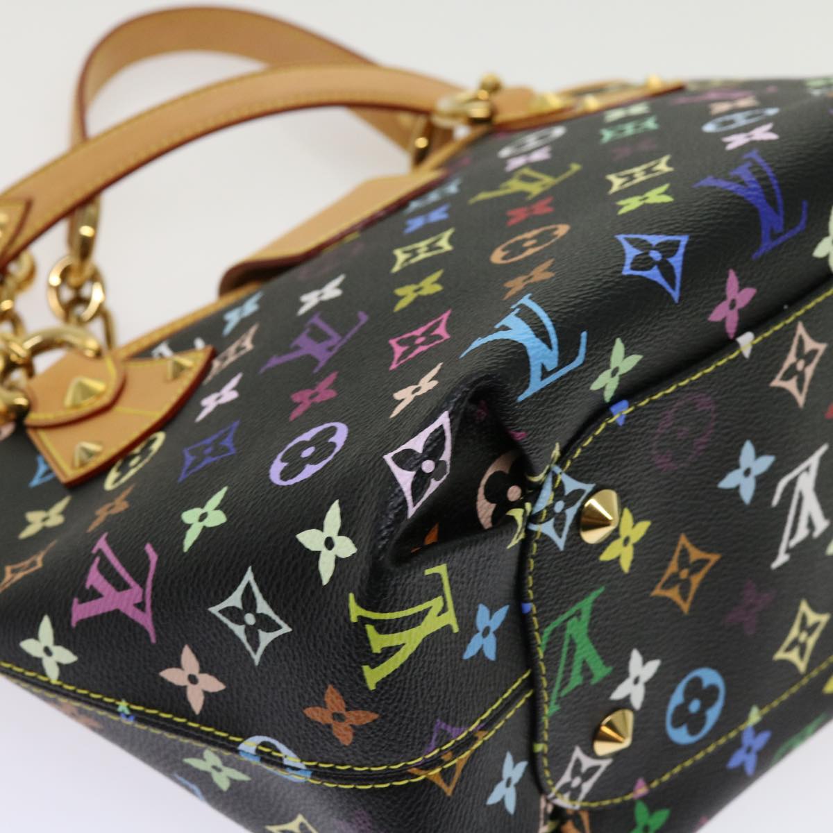 LOUIS VUITTON Monogram Multicolor Annie MM Shoulder Bag Black M40308 Auth 62902A