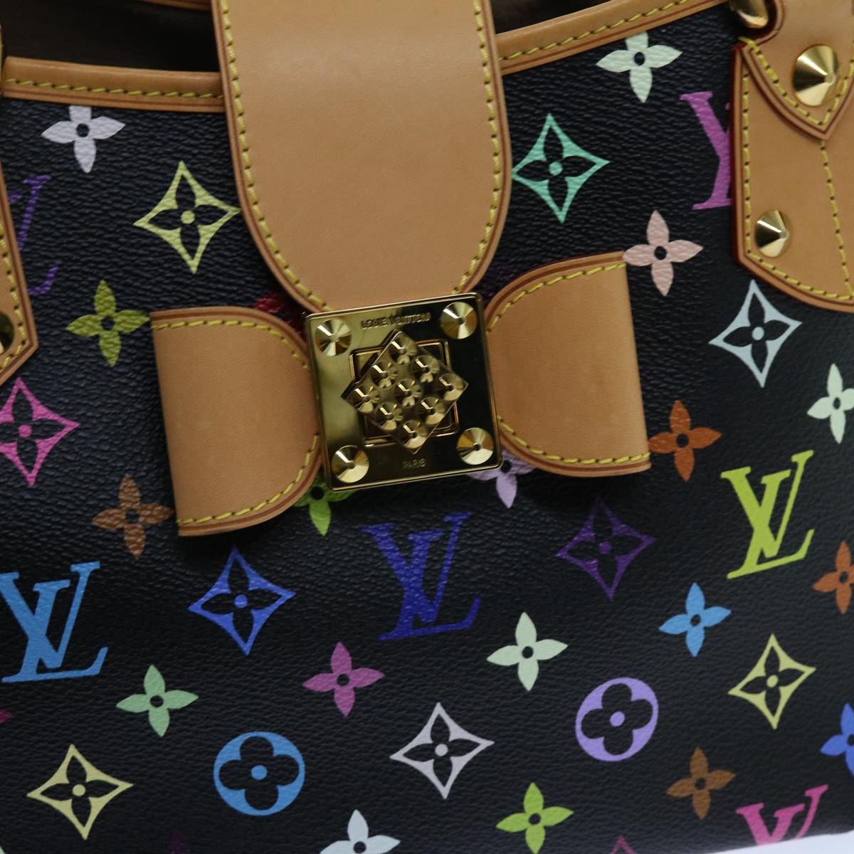 LOUIS VUITTON Monogram Multicolor Annie MM Shoulder Bag Black M40308 Auth 62902A