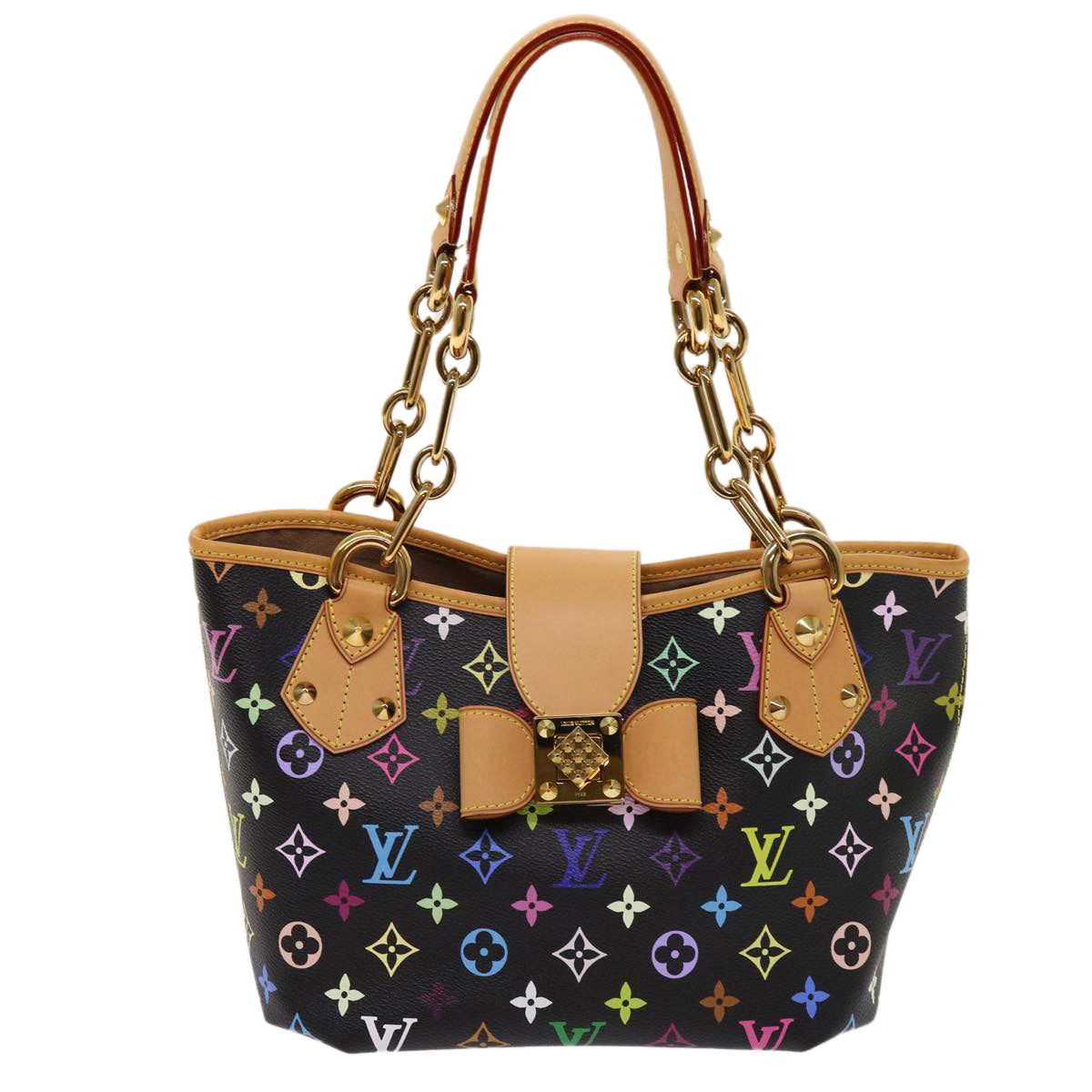 LOUIS VUITTON Monogram Multicolor Annie MM Shoulder Bag Black M40308 Auth 62902A