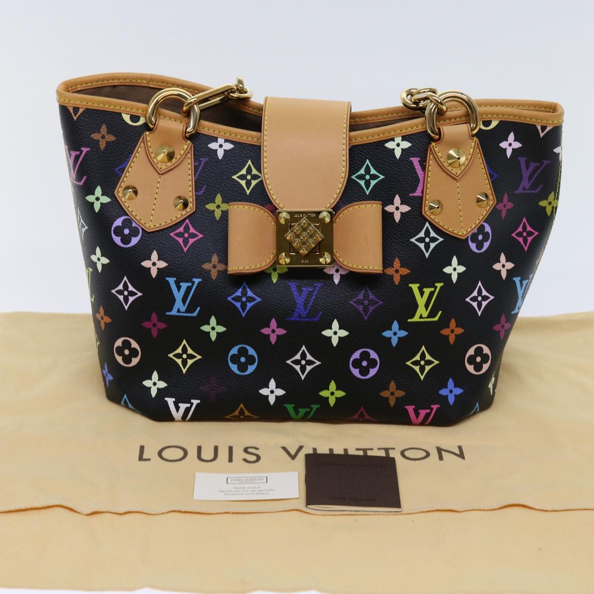 LOUIS VUITTON Monogram Multicolor Annie MM Shoulder Bag Black M40308 Auth 62902A