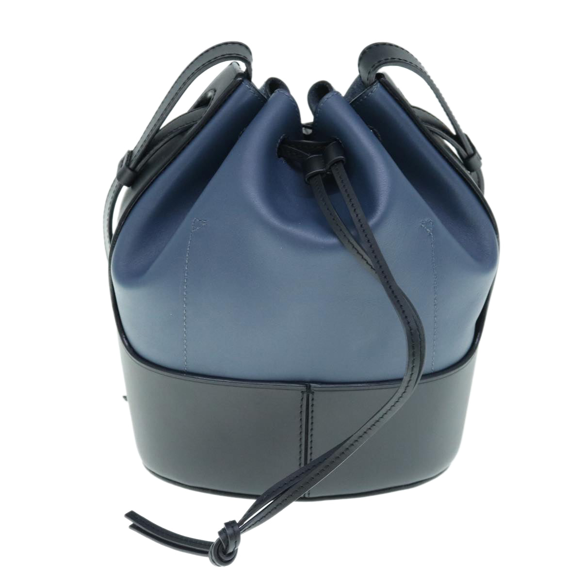 LOEWE Balloon Shoulder Bag Leather Black Navy Auth 62905A