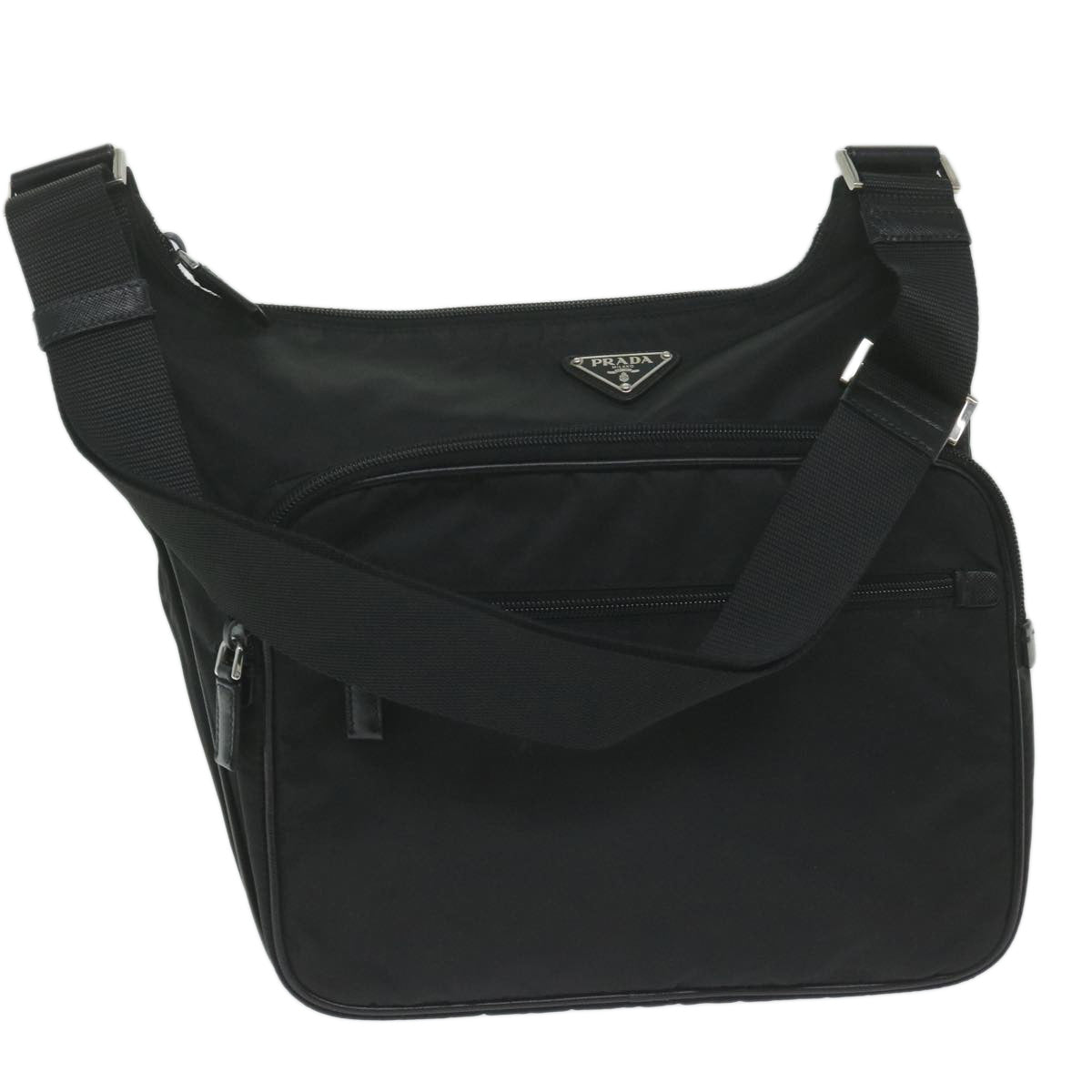 PRADA Shoulder Bag Nylon Black Auth 62908