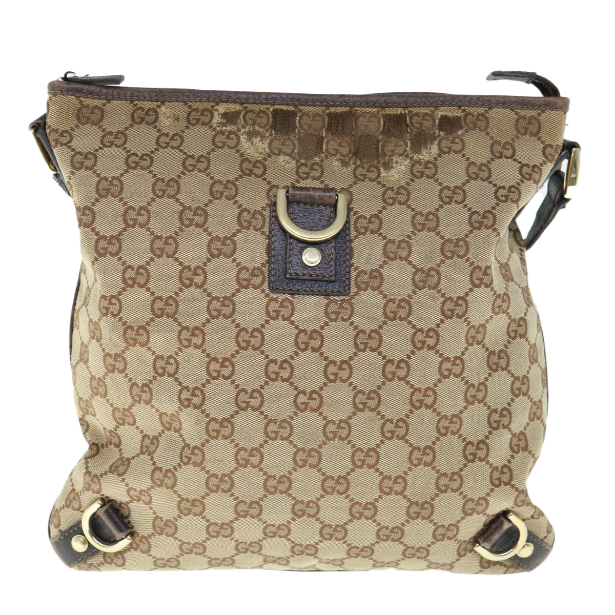 GUCCI GG Canvas Shoulder Bag Beige 131326 Auth 62946