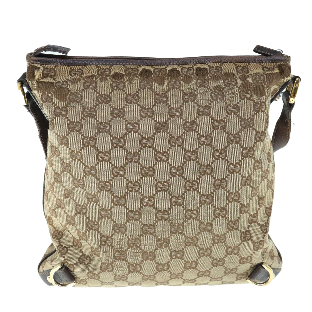 GUCCI GG Canvas Shoulder Bag Beige 131326 Auth 62946