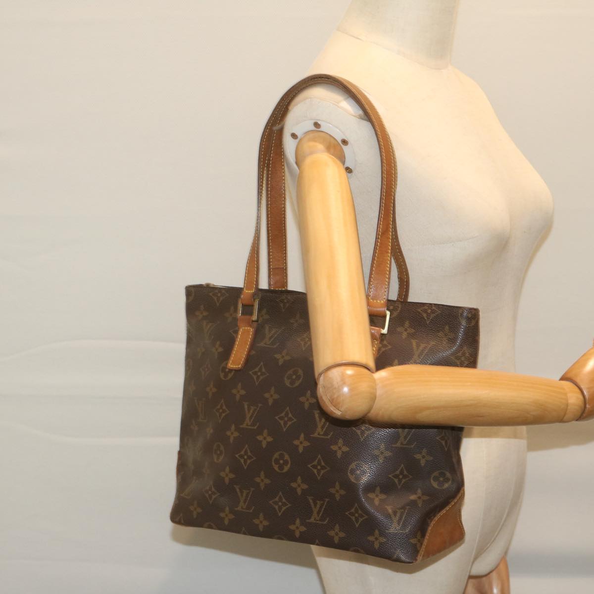 LOUIS VUITTON Monogram Cabas Piano Tote Bag M51148 LV Auth 62948