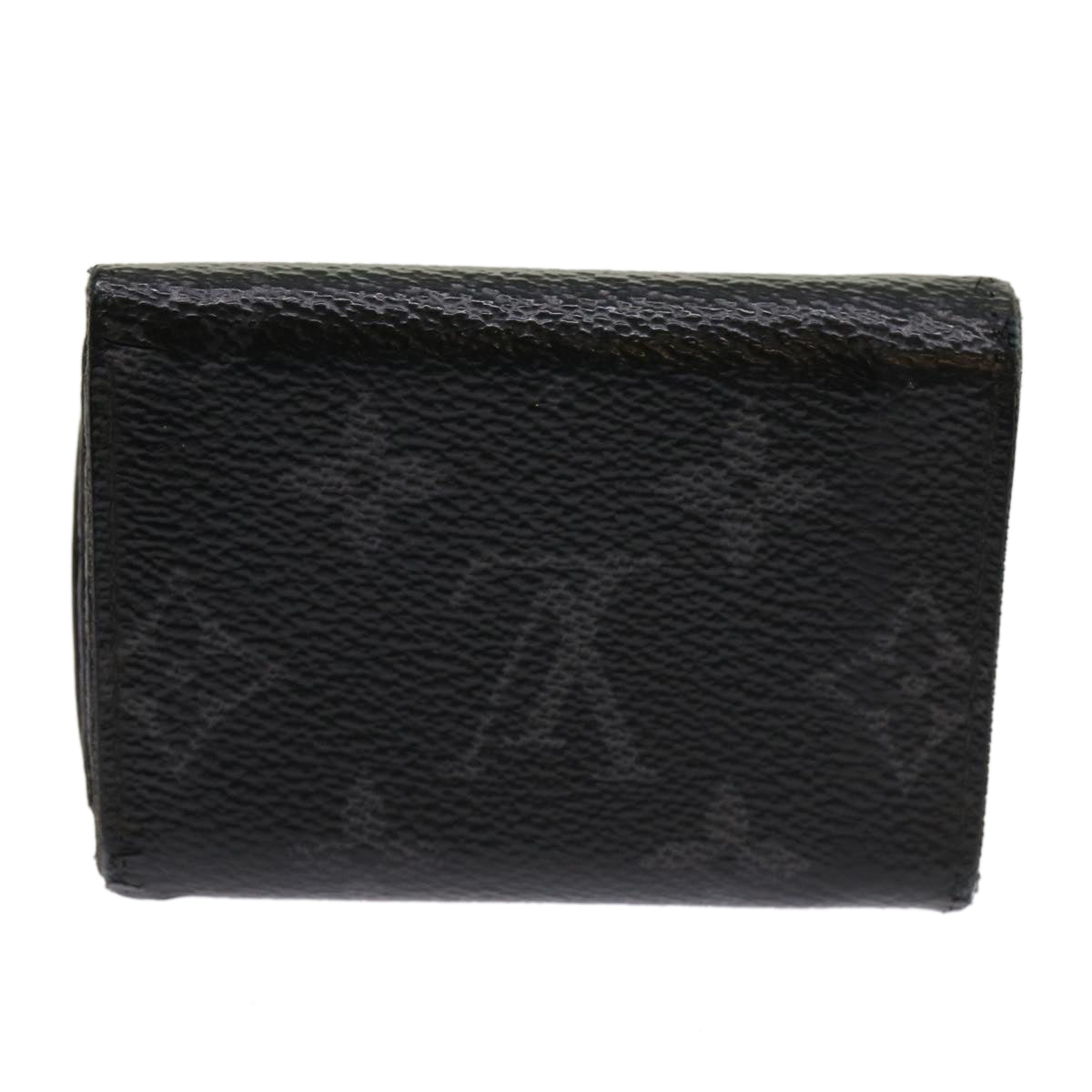 LOUIS VUITTON Monogram Eclipse Discovery Compact Wallet M67630 LV Auth 63020