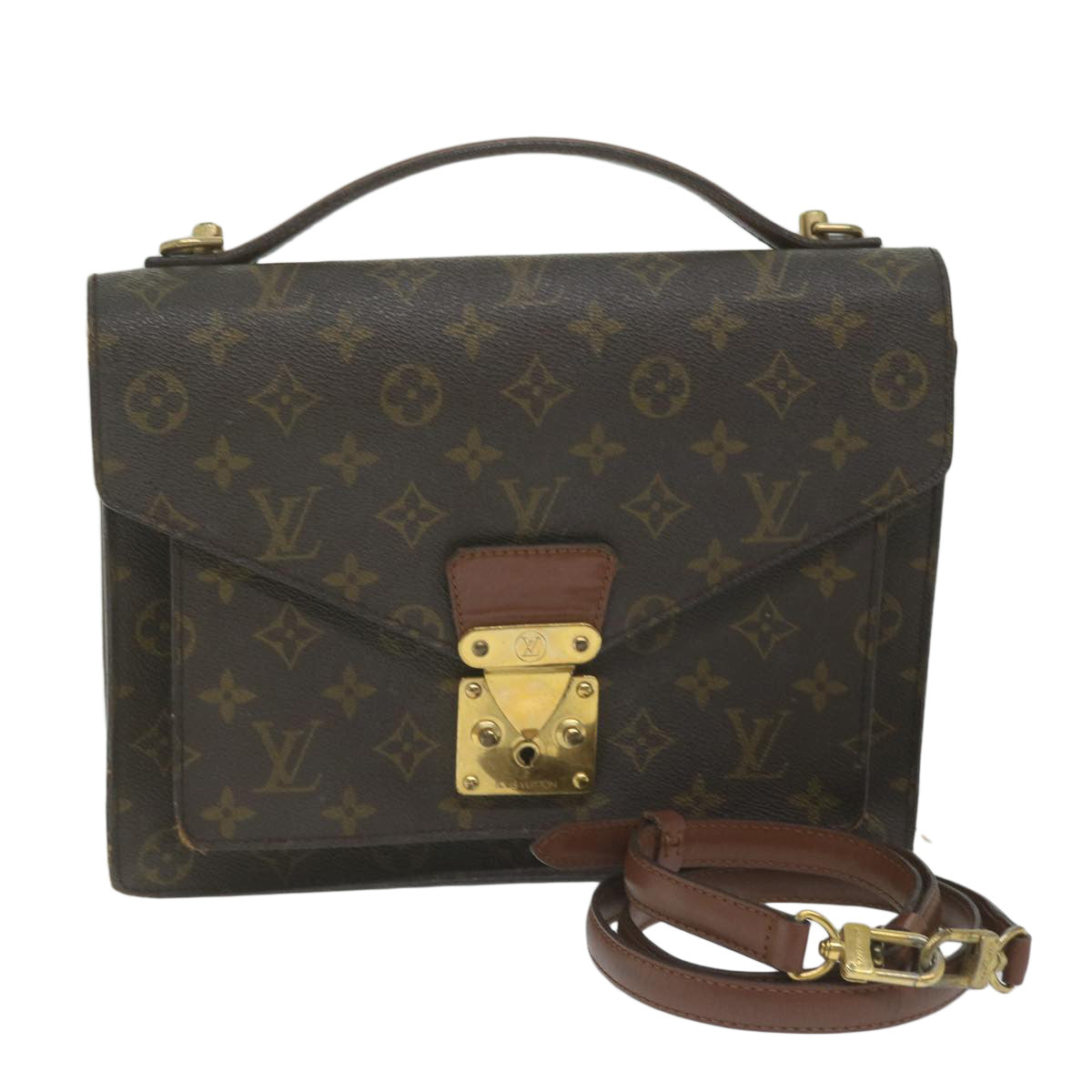 LOUIS VUITTON Monogram Monceau 28 Hand Bag 2way M51185 LV Auth 63078