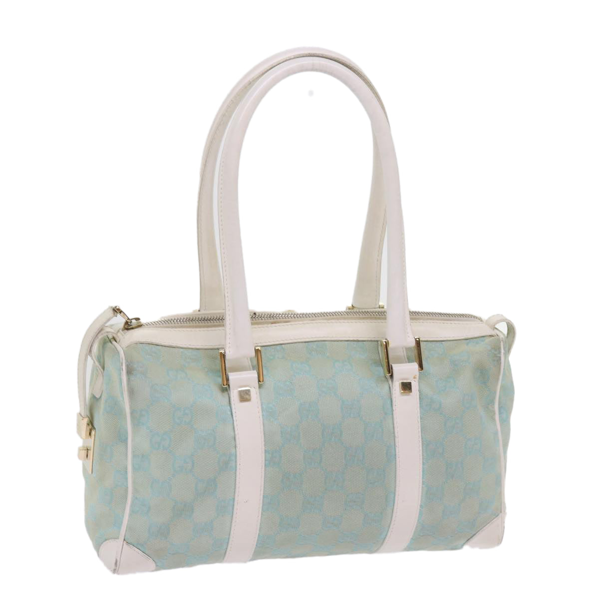 GUCCI GG Canvas Hand Bag Light Blue 000 0851 3754 Auth 63111