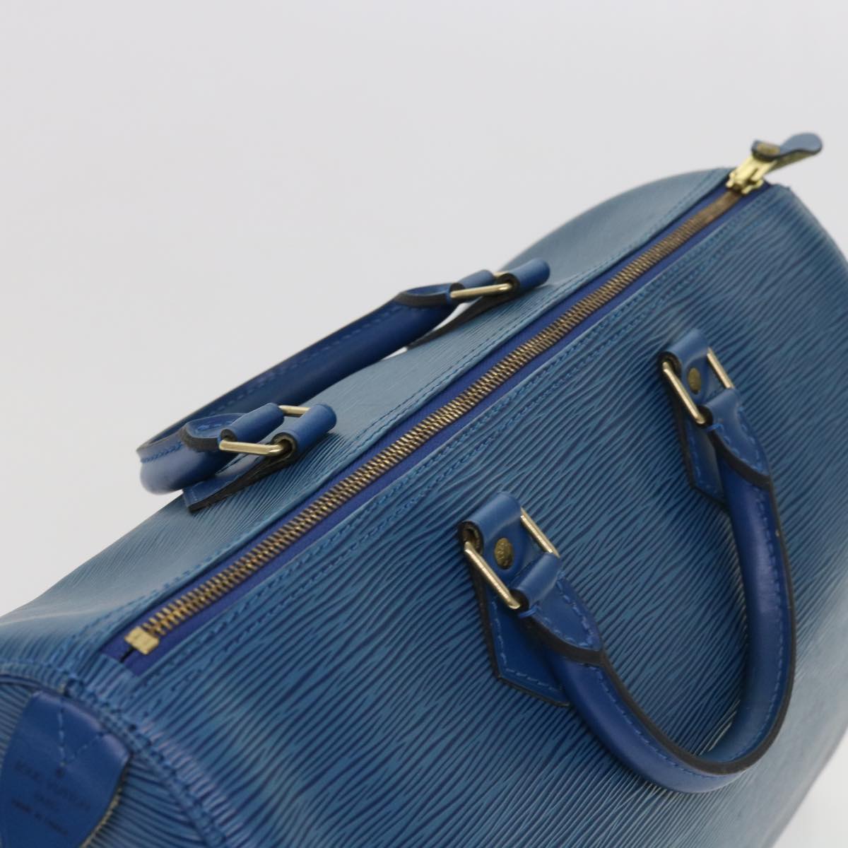 LOUIS VUITTON Epi Speedy 35 Hand Bag Toledo Blue M42995 LV Auth 63129