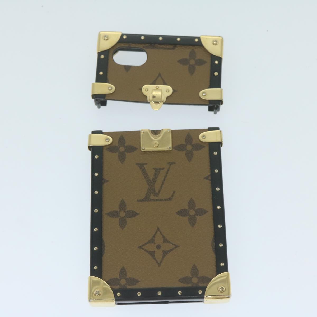 LOUIS VUITTON Monogram Monogram Reverse iPhoneX/Xs case 2Set LV Auth 63135