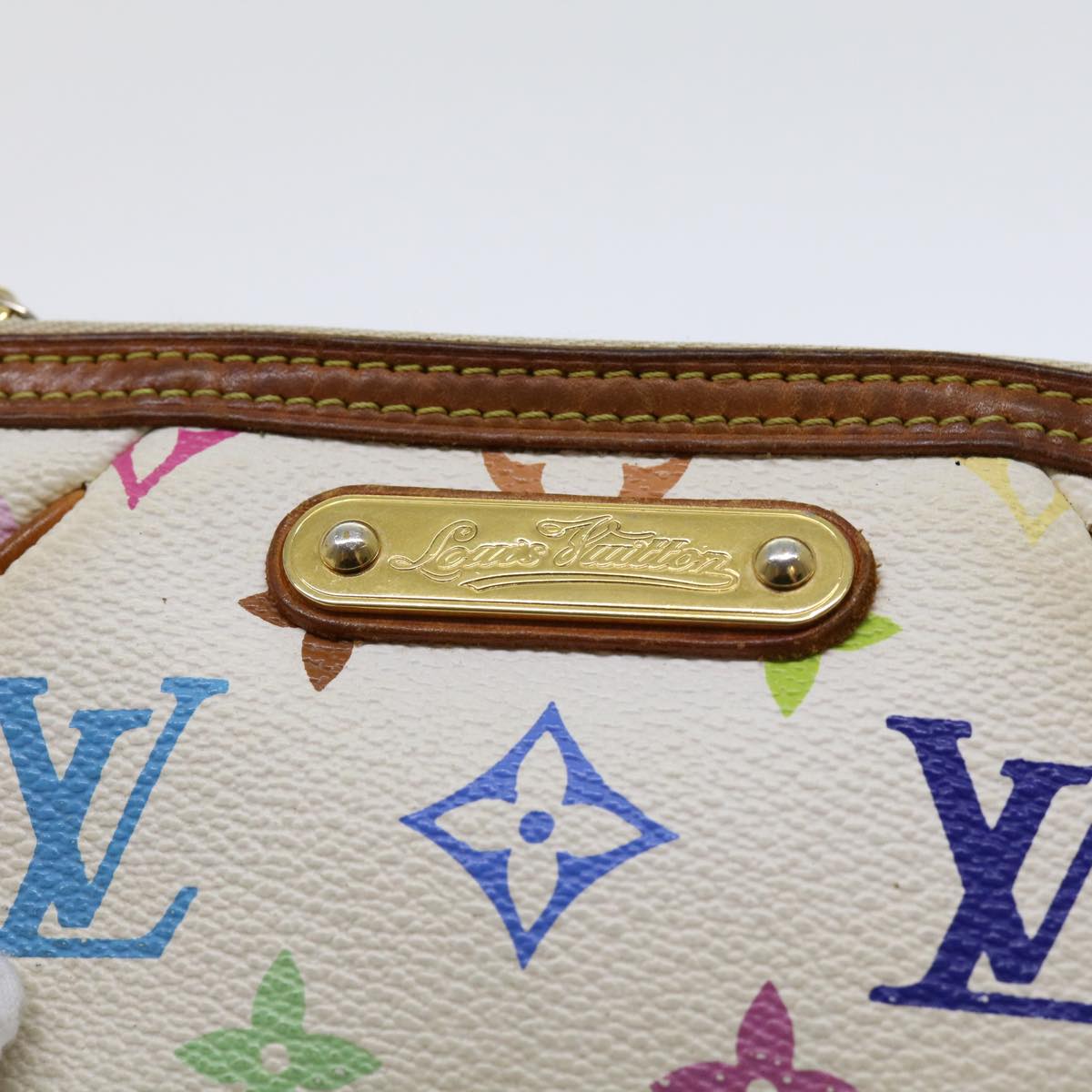 LOUIS VUITTON Multicolor Pochette Mira PM Hand Bag White M60096 LV Auth 63144