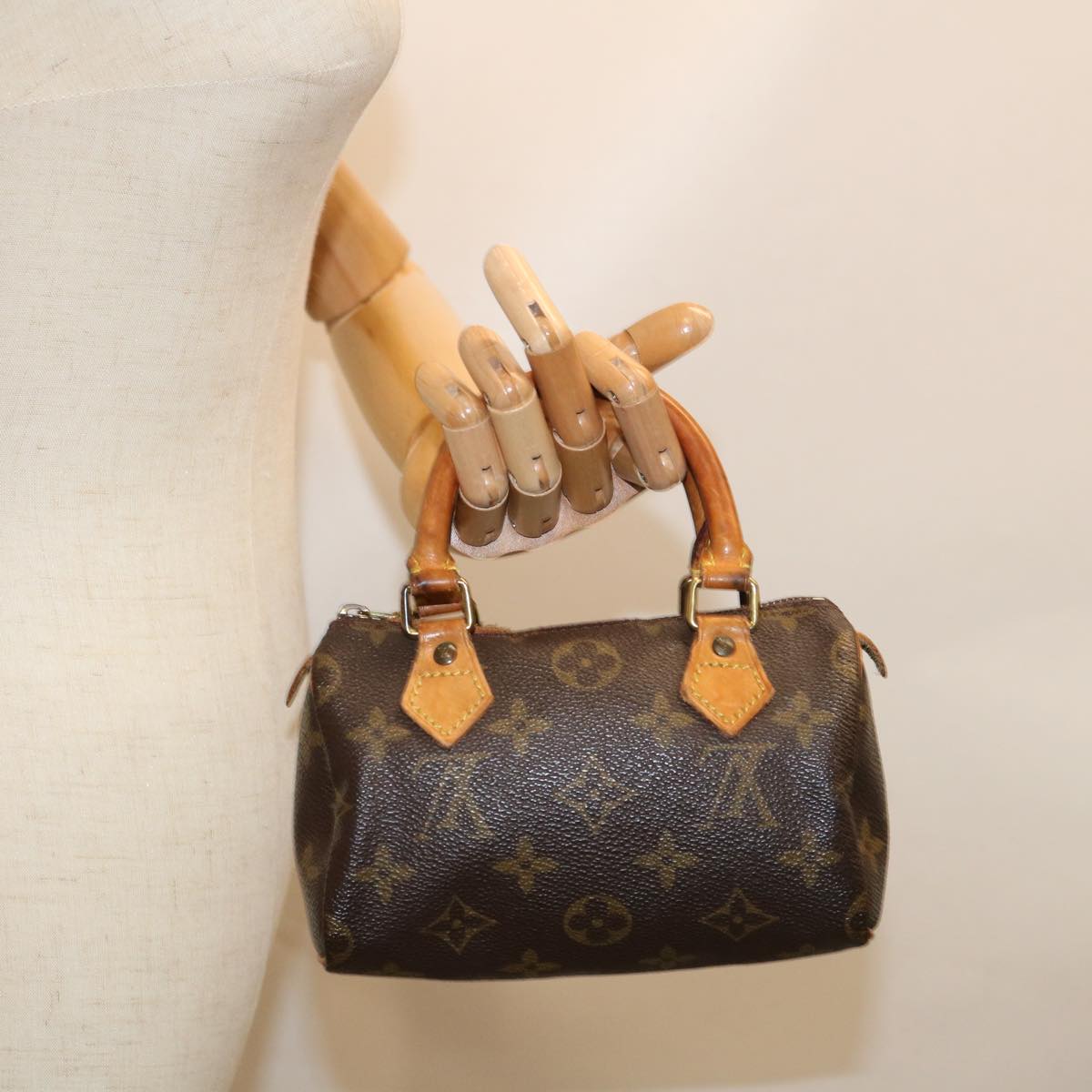 LOUIS VUITTON Monogram Mini Speedy Hand Bag M41534 LV Auth 63155