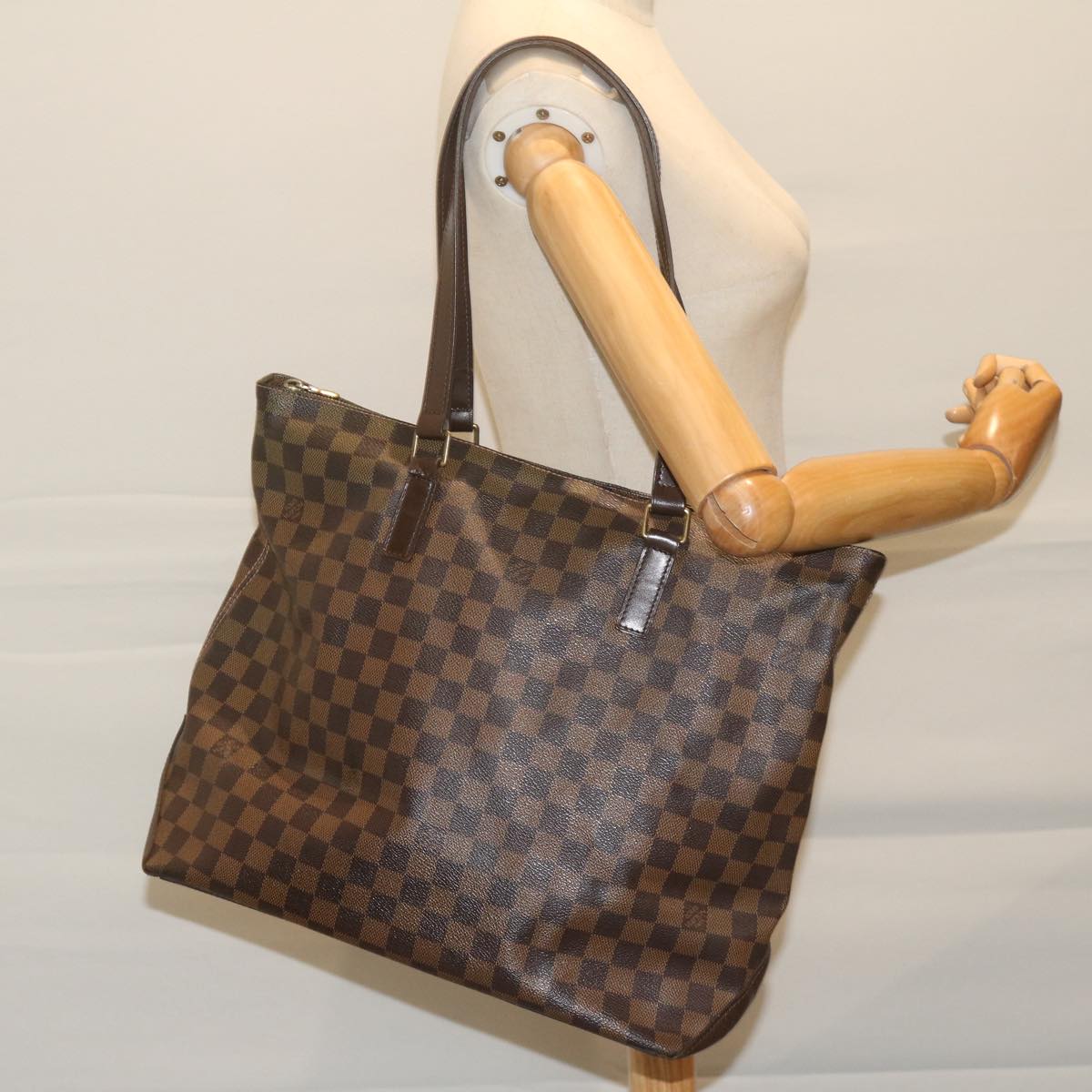 LOUIS VUITTON Damier Ebene Cabas Mezzo Tote Bag SPO LV Auth 63179