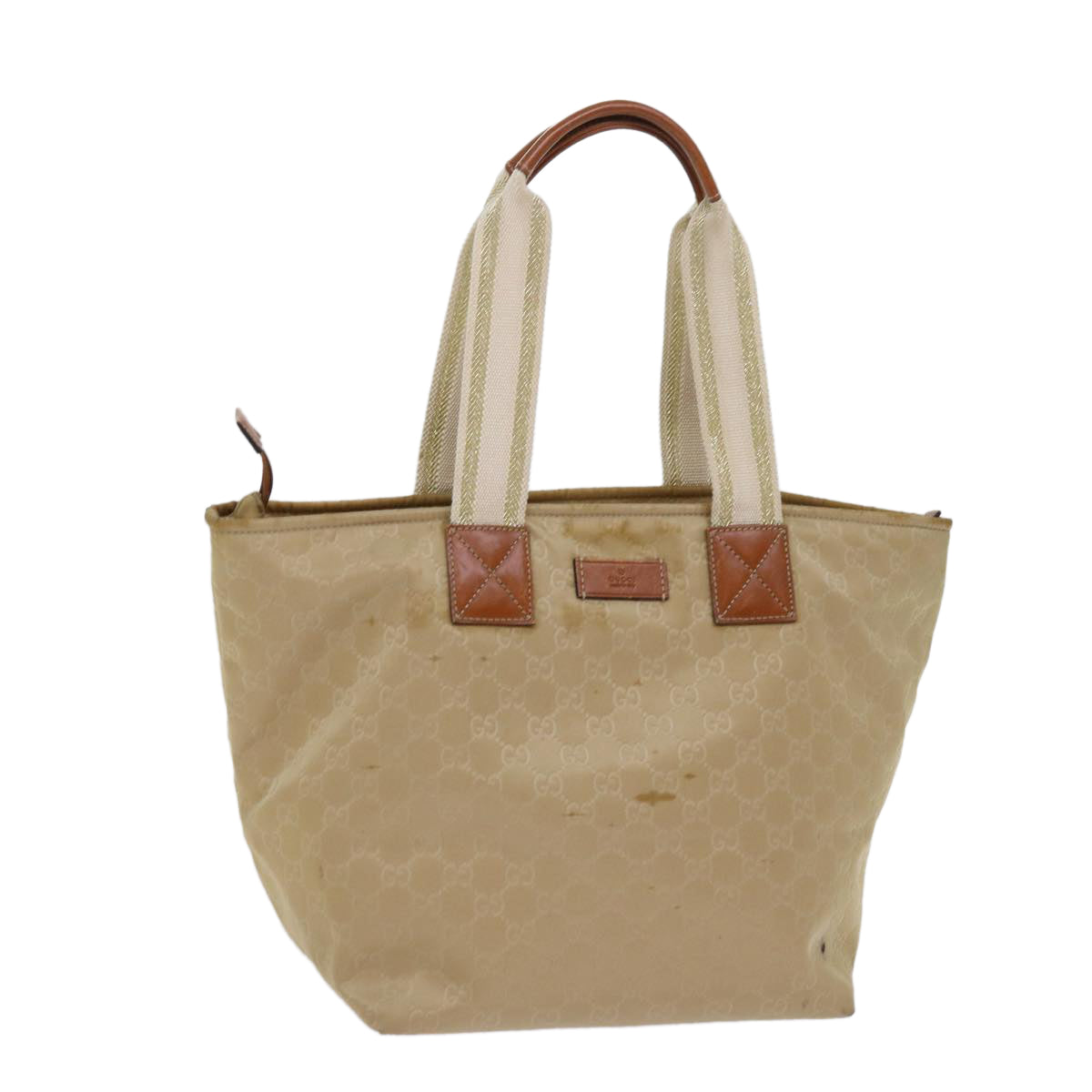 GUCCI GG Canvas Tote Bag Beige 131231 Auth 63195