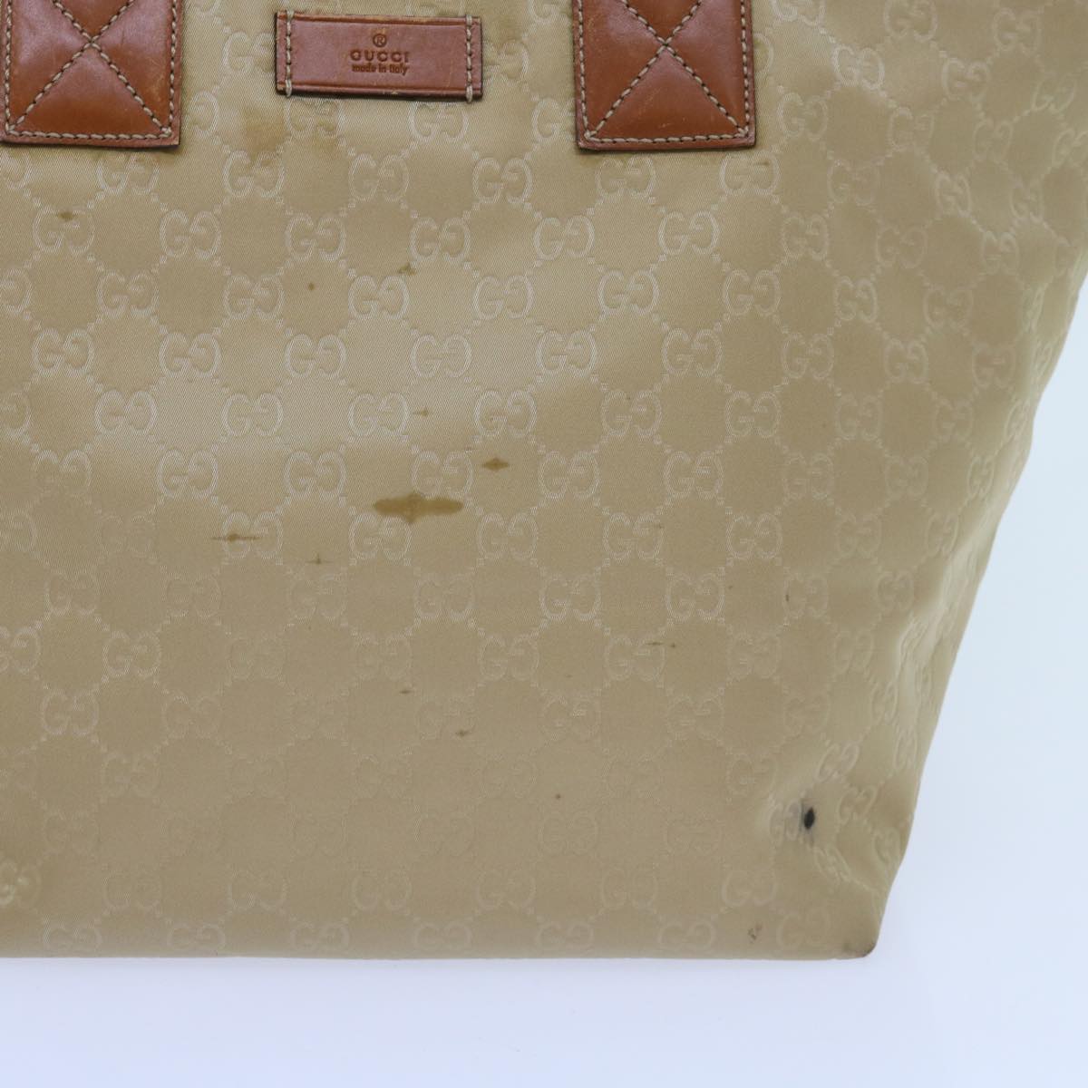 GUCCI GG Canvas Tote Bag Beige 131231 Auth 63195