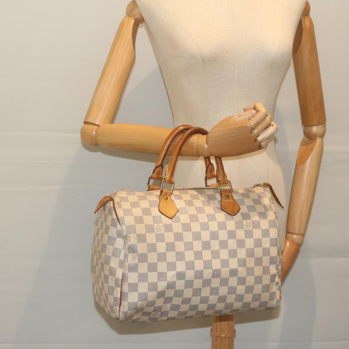 LOUIS VUITTON Damier Azur Speedy 30 Hand Bag N41533 LV Auth 63199