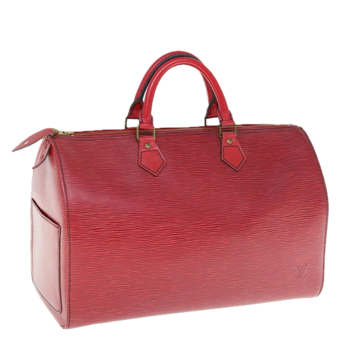 LOUIS VUITTON Epi Speedy 35 Hand Bag Castilian Red M42997 LV Auth 63202