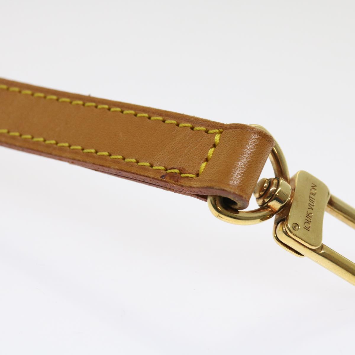 LOUIS VUITTON Shoulder Strap Leather 38.6"" Beige LV Auth 63219