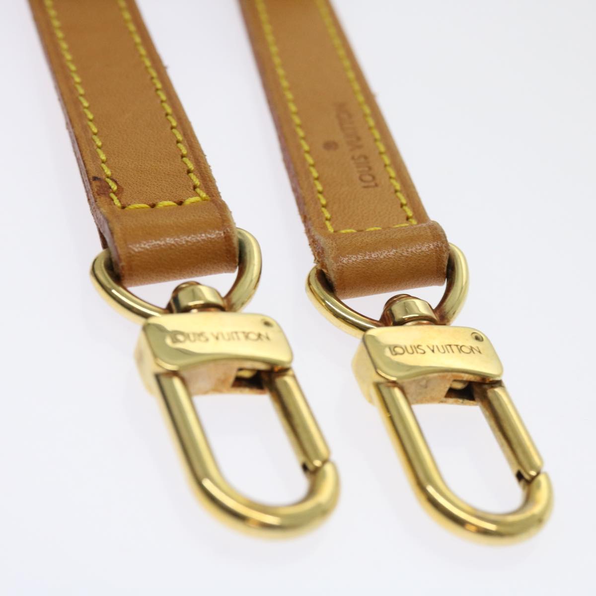 LOUIS VUITTON Shoulder Strap Leather 38.6"" Beige LV Auth 63219