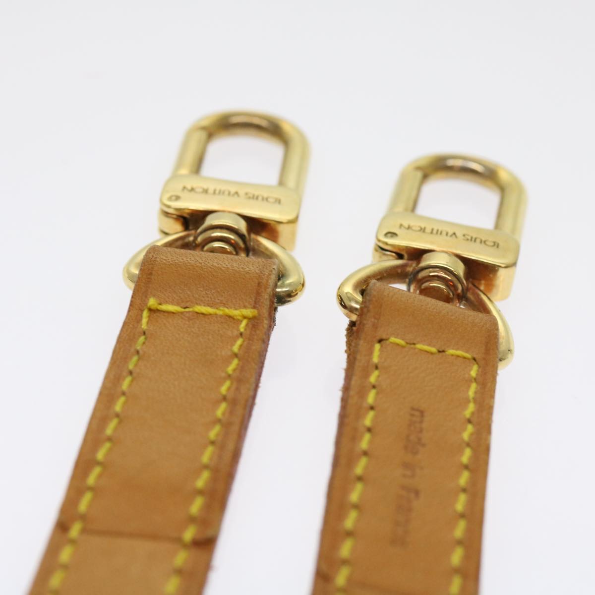 LOUIS VUITTON Shoulder Strap Leather 38.6"" Beige LV Auth 63219