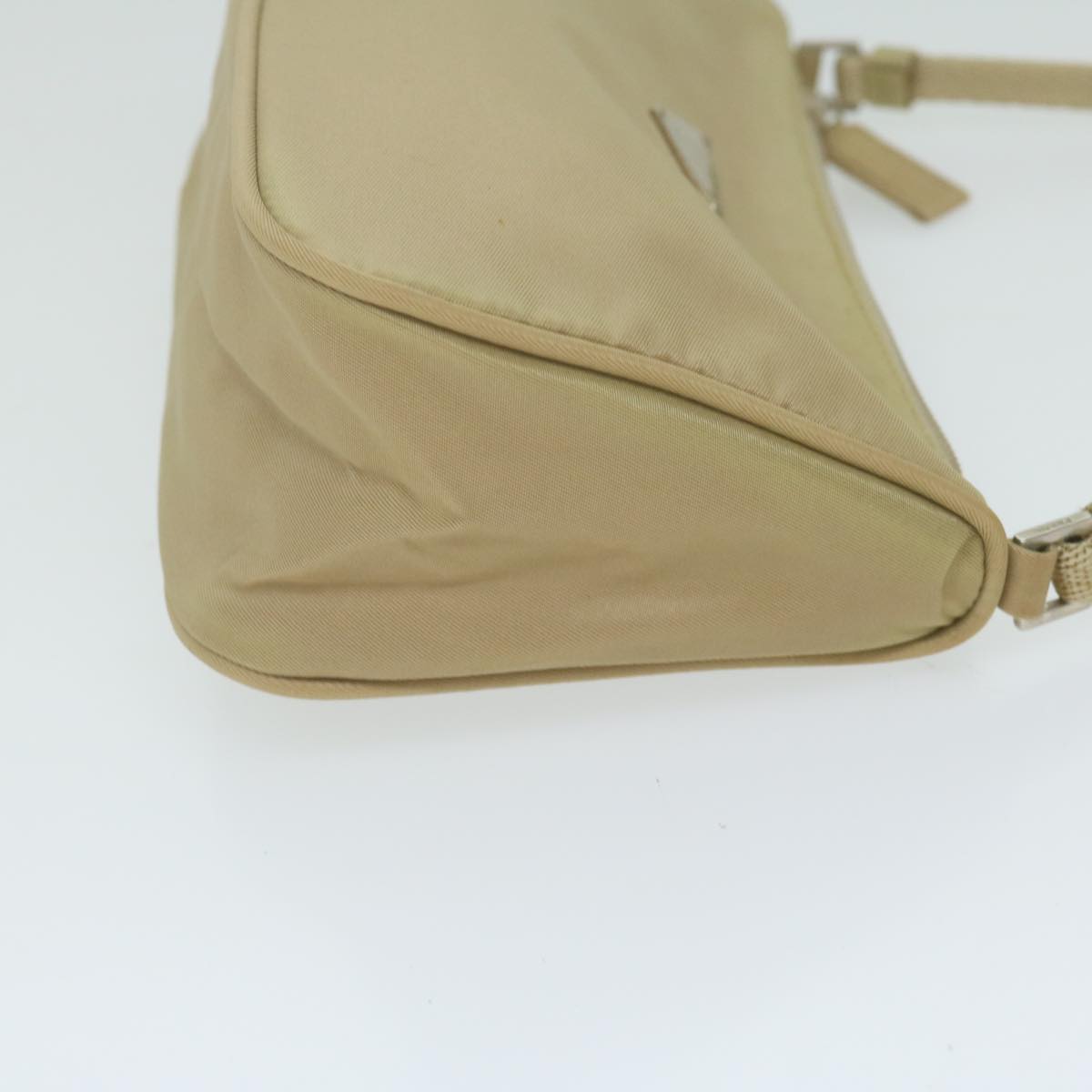 PRADA Accessory Pouch Nylon Beige Auth 63225