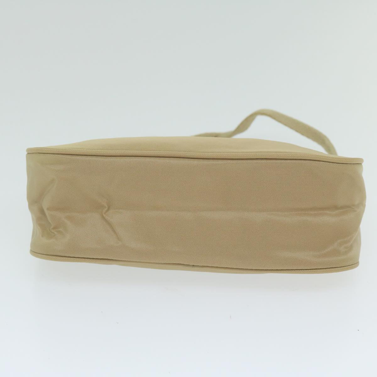 PRADA Accessory Pouch Nylon Beige Auth 63225