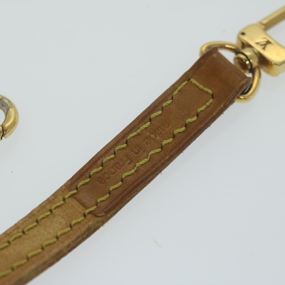 LOUIS VUITTON Shoulder Strap Leather 47.2"" Beige LV Auth 63235