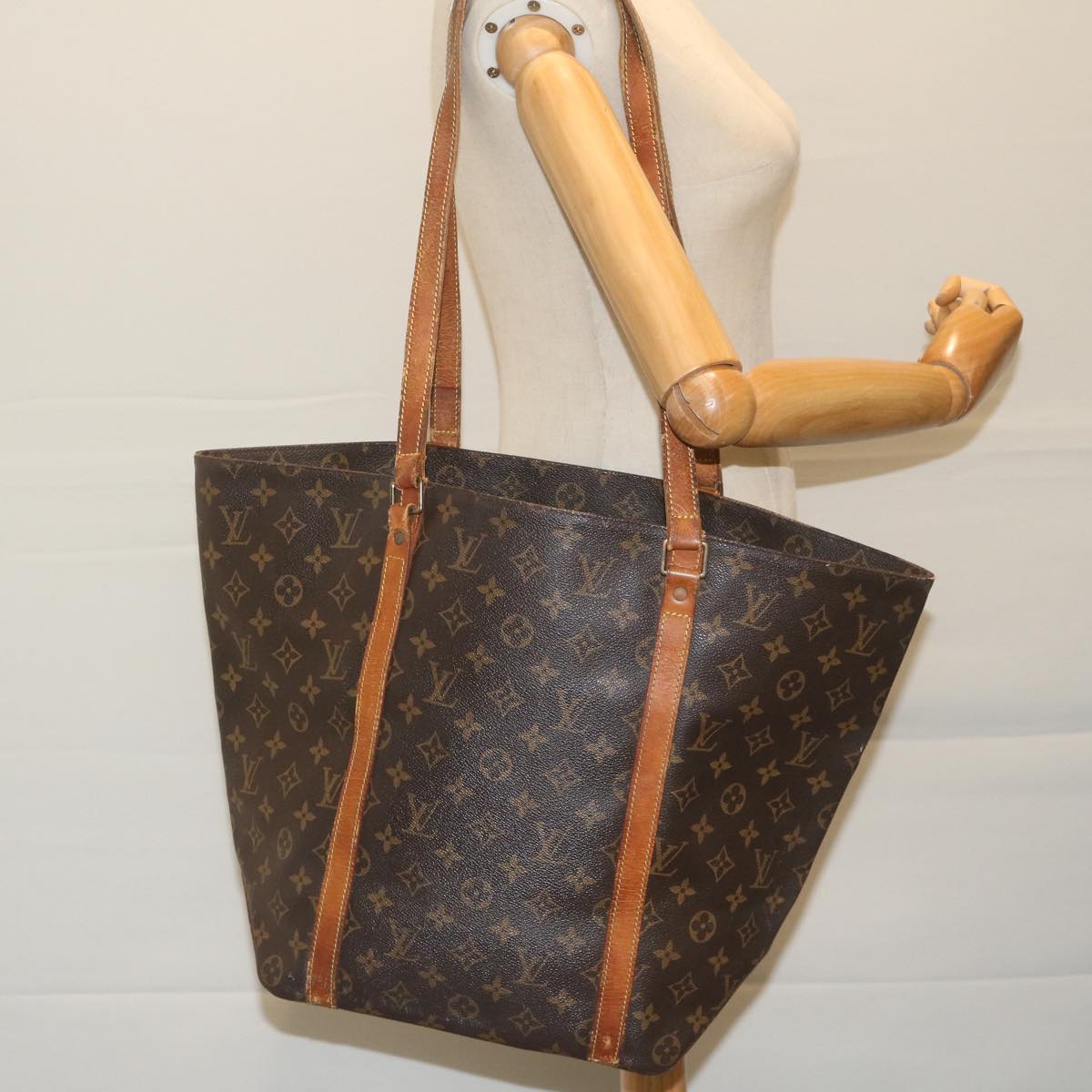 LOUIS VUITTON Monogram Sac Shopping Tote Bag M51108 LV Auth 63254