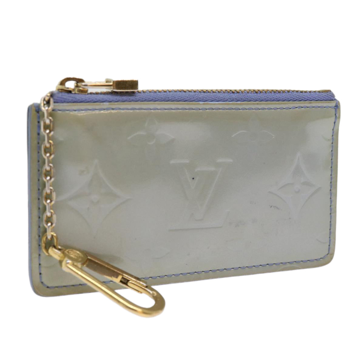 LOUIS VUITTON Monogram Vernis Pochette Cles Coin Purse Lavande M91249 Auth 63290