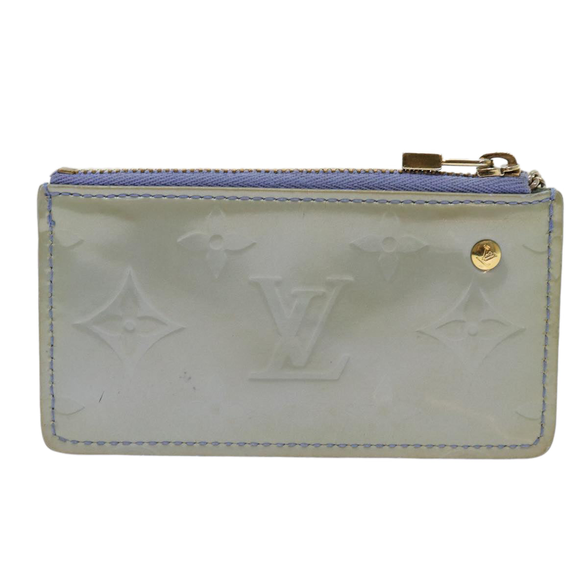 LOUIS VUITTON Monogram Vernis Pochette Cles Coin Purse Lavande M91249 Auth 63290