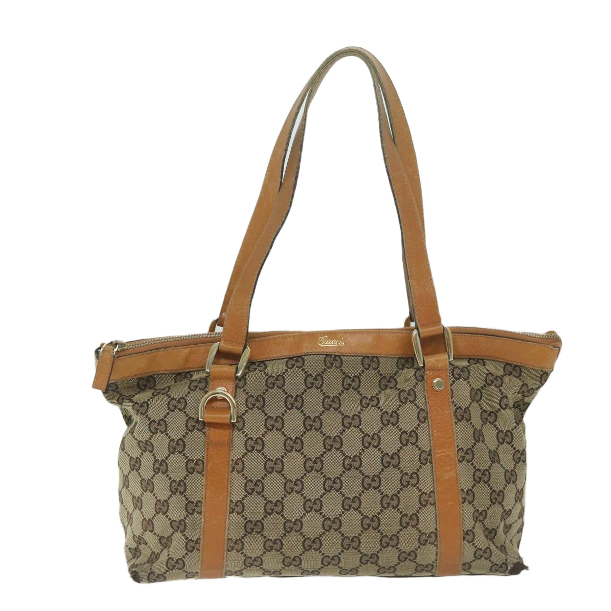 GUCCI GG Canvas Tote Bag Beige 141470 Auth 63390