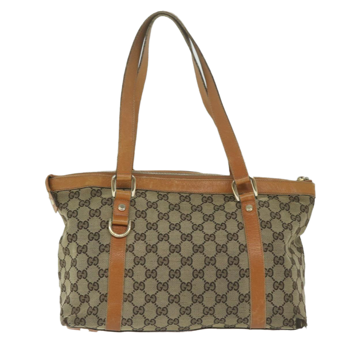 GUCCI GG Canvas Tote Bag Beige 141470 Auth 63390