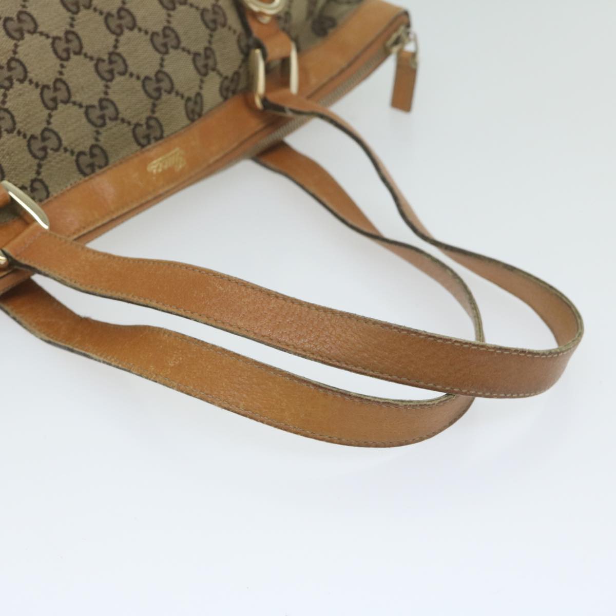 GUCCI GG Canvas Tote Bag Beige 141470 Auth 63390