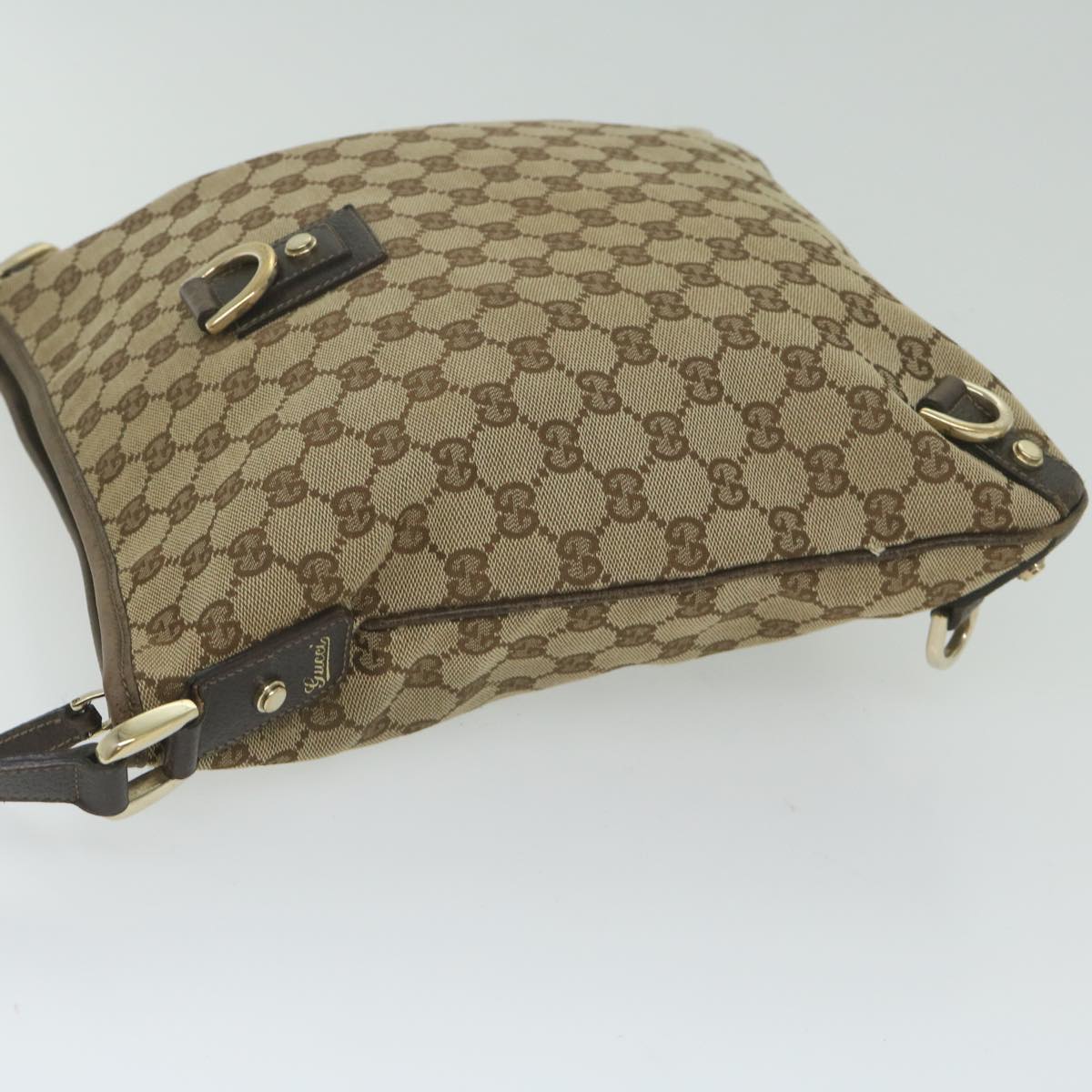 GUCCI GG Canvas Shoulder Bag Beige 130942 Auth 63392