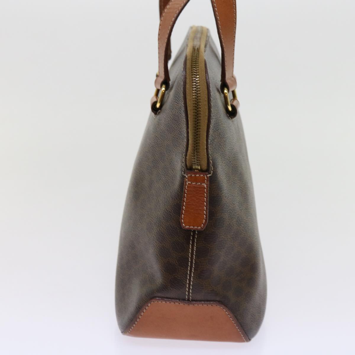 CELINE Macadam Canvas Hand Bag PVC Leather Brown Auth 63444