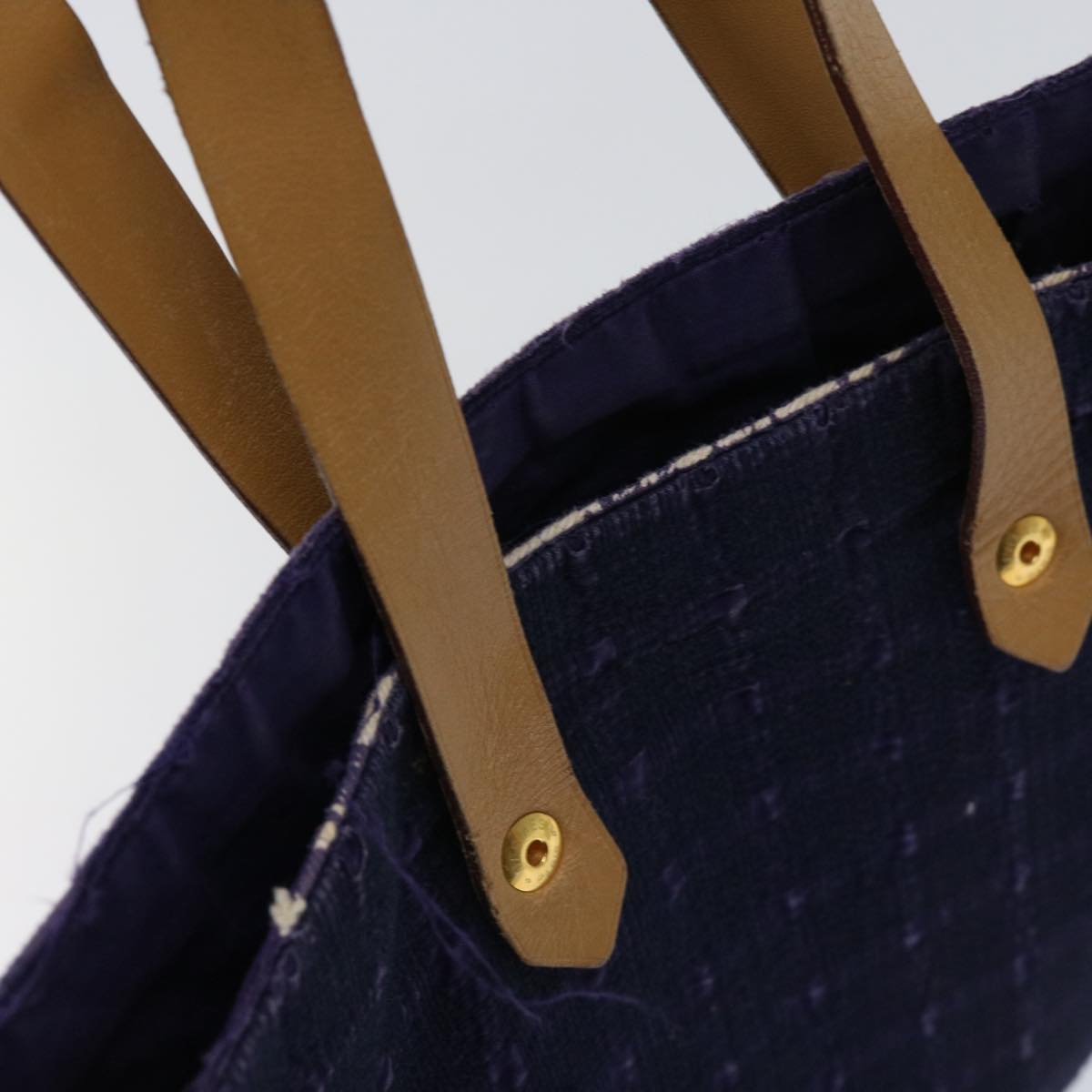 HERMES Amedabadiego GM Tote Bag Cotton Purple Auth 63546