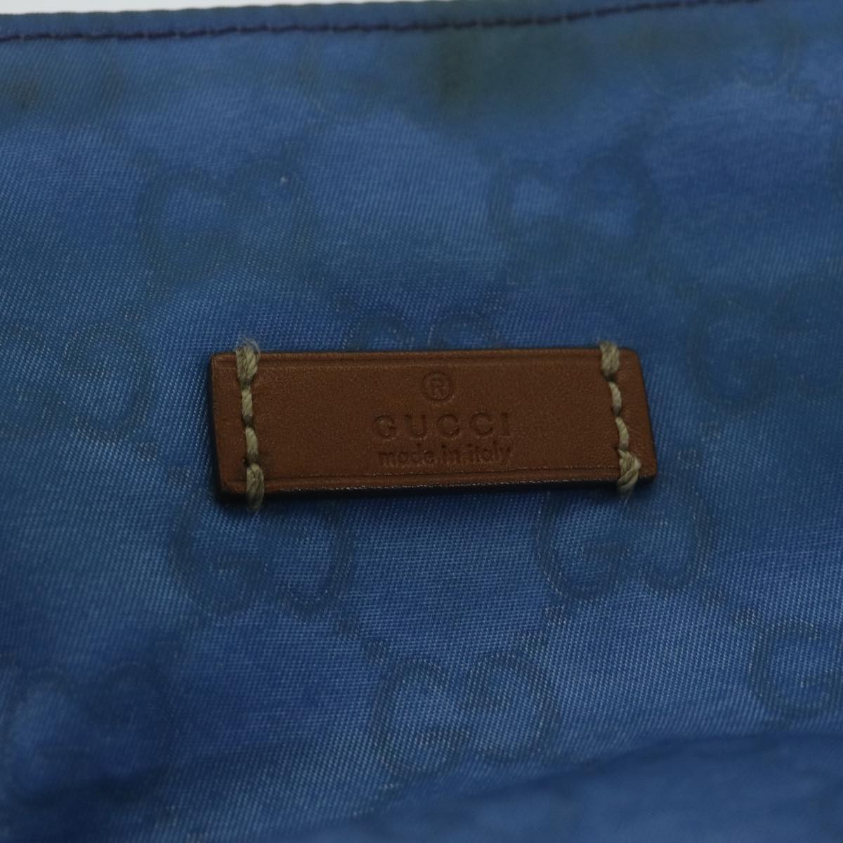 GUCCI GG Canvas Tote Bag Nylon Blue Auth 63547