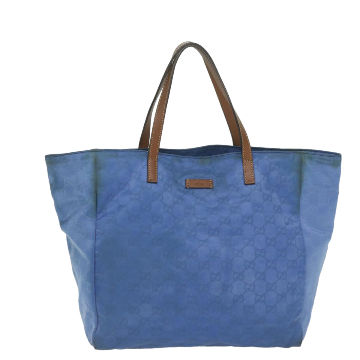 GUCCI GG Canvas Tote Bag Nylon Blue Auth 63547