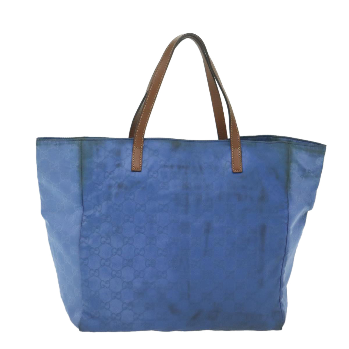 GUCCI GG Canvas Tote Bag Nylon Blue Auth 63547