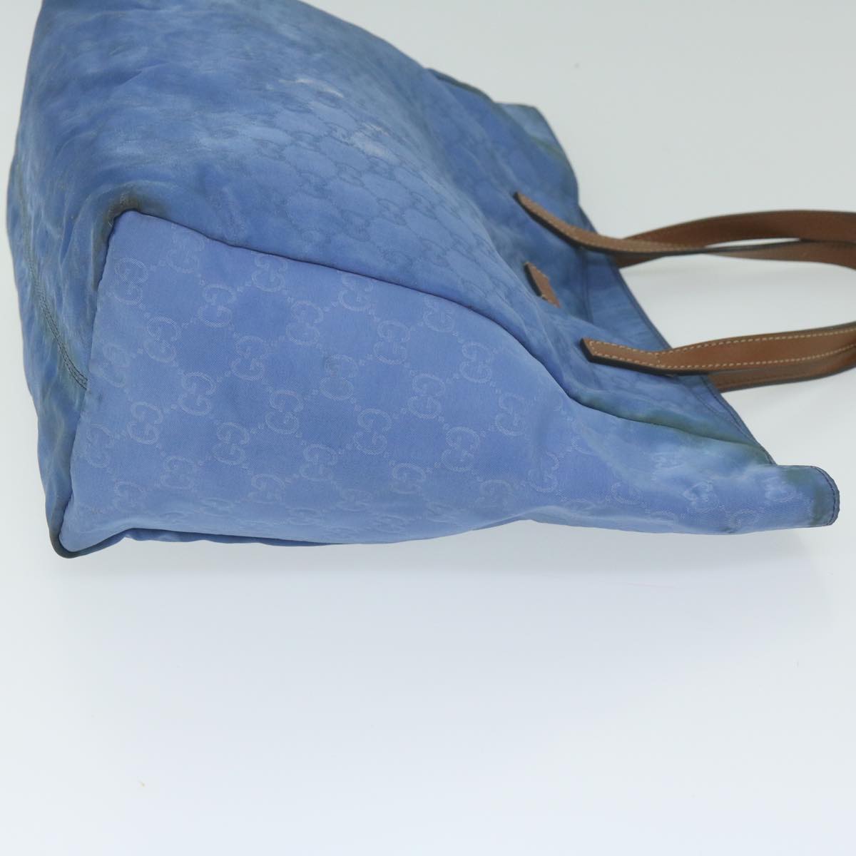 GUCCI GG Canvas Tote Bag Nylon Blue Auth 63547