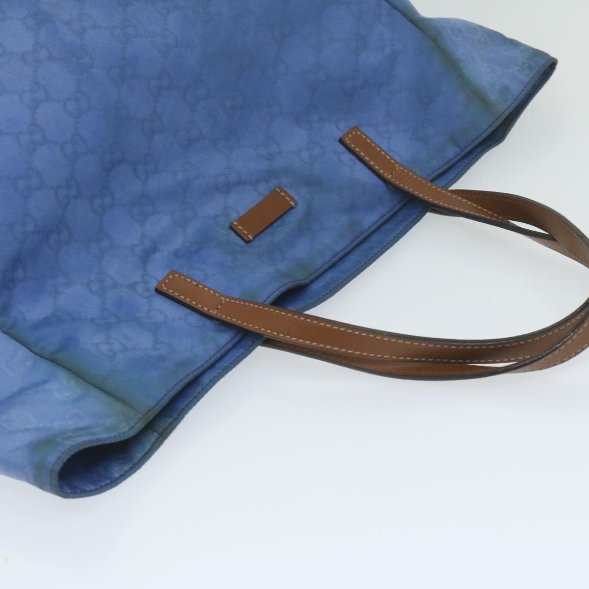 GUCCI GG Canvas Tote Bag Nylon Blue Auth 63547