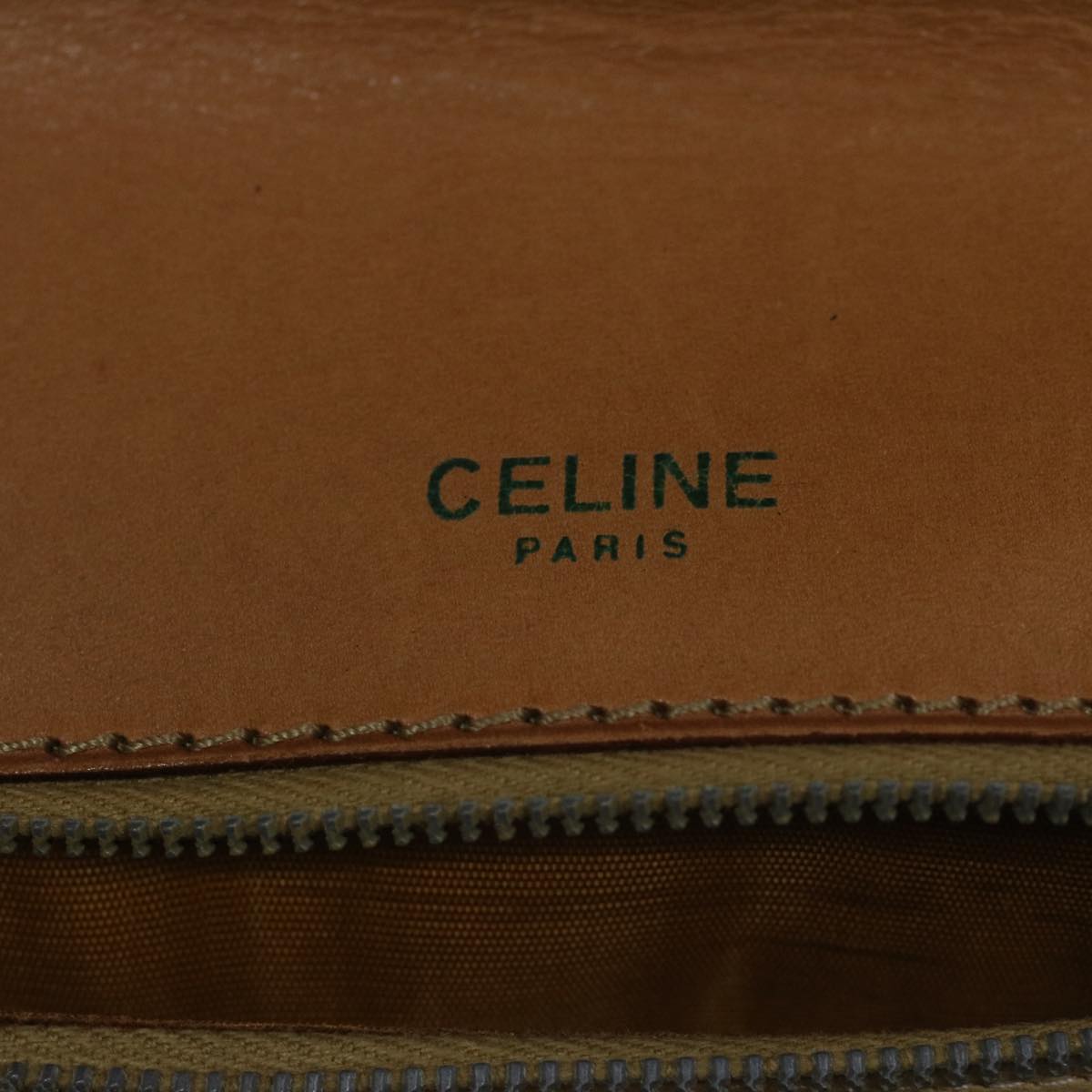 CELINE Macadam Canvas Shoulder Bag Beige Auth 63574