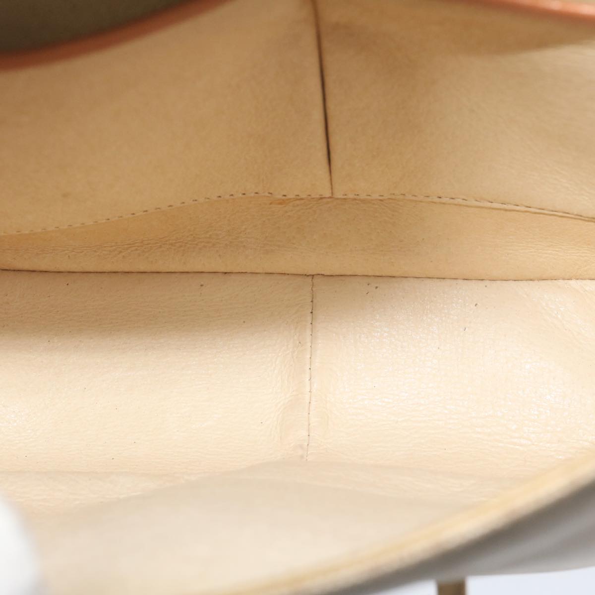 CELINE Macadam Canvas Shoulder Bag Beige Auth 63574